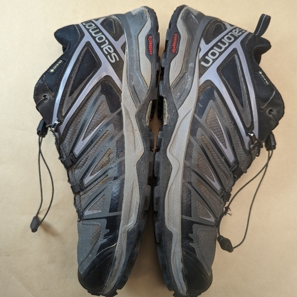 Salomon X Ultra Mid Gortex Black Gray Hiking Boots  Ortholite Men's Size 10The - Picture 8 of 11